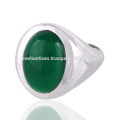 Bague en argent sterling 925 en argent sterling vert Onyx